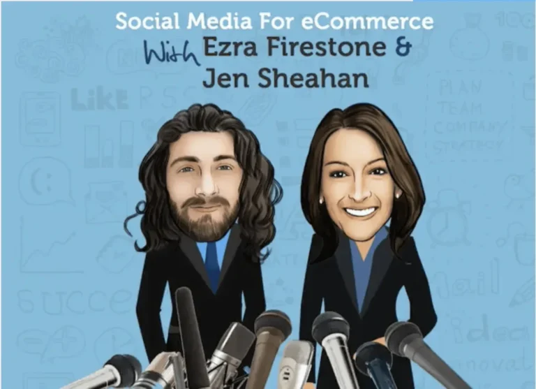 Ezra Firestone and Jen Sheahan caricature