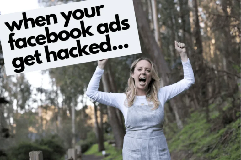 blonde girl screaming "when your facebook ads get hacked"