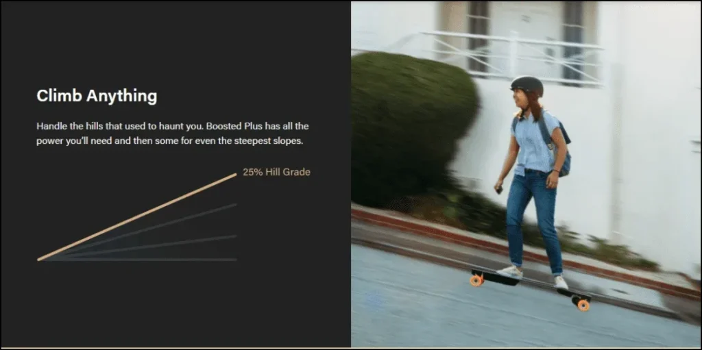 Example of an image demonstrating ownership benefit, from Boosted Board.