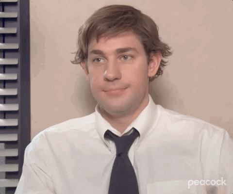 A GIF from the show The Office showing Jim speaking to the camera, with text overlay that says "I am not kidding".