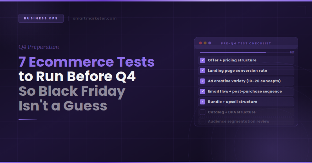 Ecommerce Q4 preparation checklist: 7 tests for Black Friday success.