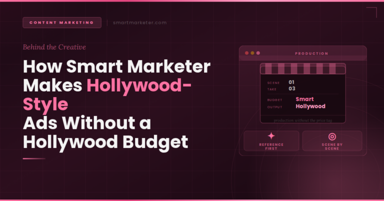 Smart Marketer's "Hollywood-Style Ads Without a Hollywood Budget" blog graphic.
